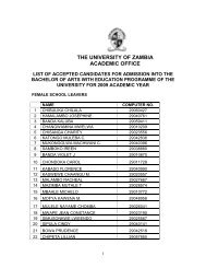 school of education notice board-baed - University Of Zambia