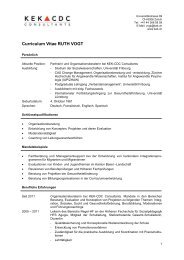 Curriculum Vitae RUTH VOGT - KEK-CDC Consultants