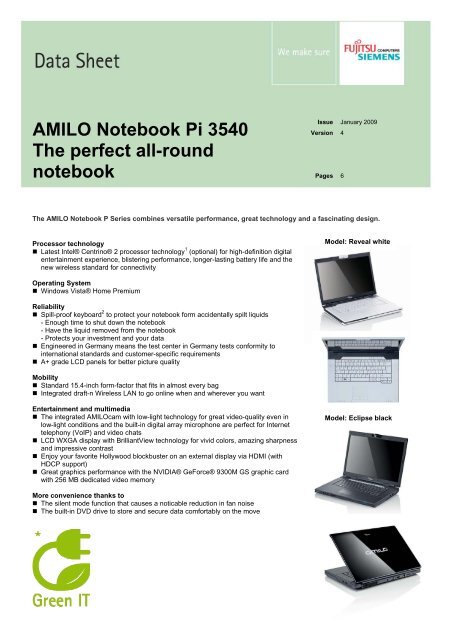AMILO Notebook Pi 3540 The perfect all-round ... - Bulcom2000.com