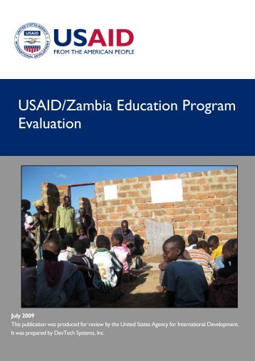 USAID/Zambia Education Program Evaluation - DevTech Systems, Inc.