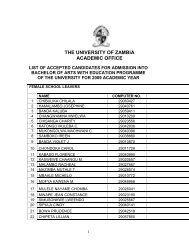 SCHOOL OF EDUCATION NOTICE BOARD - University Of Zambia