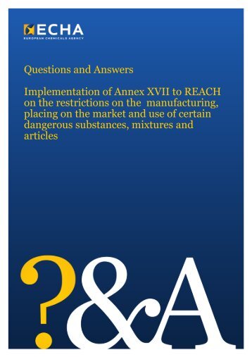 Questions and answers on restrictions - ECHA - Europa