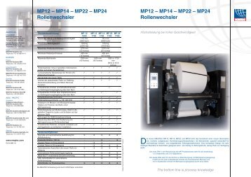 MP12 – MP14 – MP22 – MP24 Rollenwechsler ... - Megtec Systems