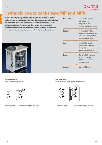 Hydraulic power packs type MP and MPN - Hidracomp