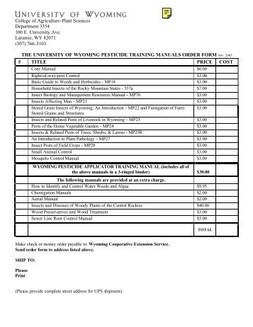 Commercial Pesticide Applicator Training Manual - Fremont County ...