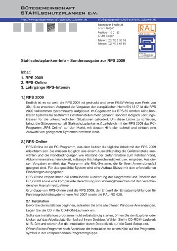 Sonderausgabe zur RPS 2009 - Gütegemeinschaft ...