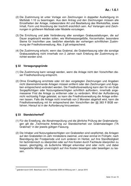 Az.: 1.6.1 Friedhofsordnung der Gemeinde Mühltal