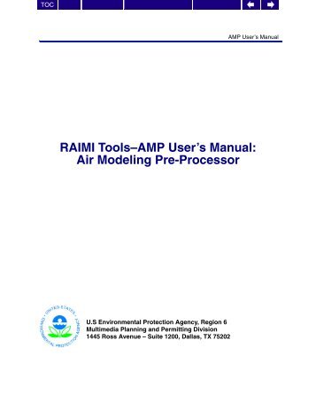 RAIMI Tools–AMP User's Manual - US Environmental Protection ...