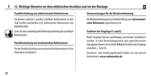 Troll Comfort Betriebs- und Montageanleitung für ... - Rademacher