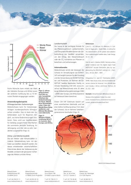 Globalstrahlung aus Satellitenmessungen - MeteoSchweiz