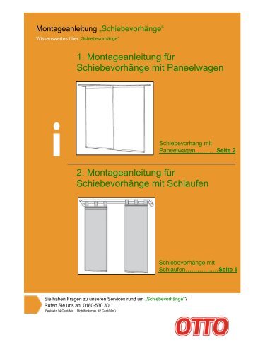 1. Montageanleitung für Schiebevorhänge mit Paneelwagen 2 ...