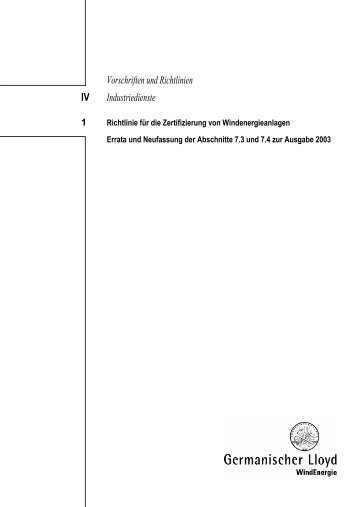 Vorschriften und Richtlinien IV Industriedienste 1 - GL Group