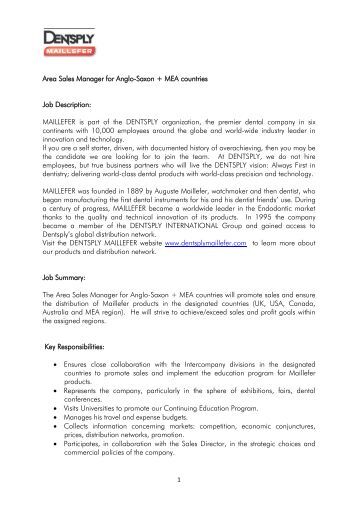 area sales manager job description