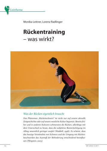 Rückentraining – was wirkt? - Gesundheit - Berner Fachhochschule