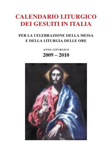 CALENDARIO LITURGICO DEI GESUITI IN ITALIA - Gesuiti.it