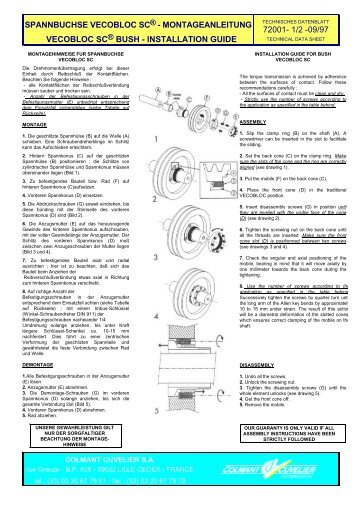 SPANNBUCHSE VECOBLOC SC - MONTAGEANLEITUNG ...