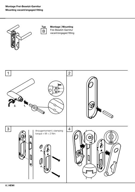 Montageanleitung Installation instructions Garnituren mit ... - HEWI