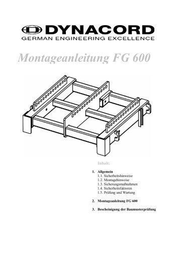 Montageanleitung FG 600 - Dynacord