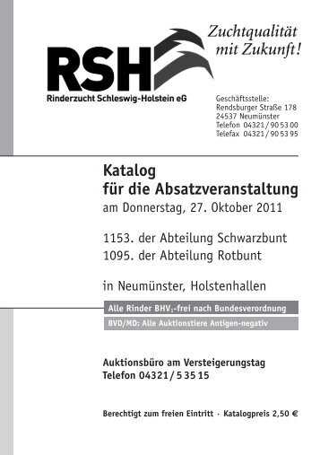 Katalog für die Absatzveranstaltung - Rinderzucht Schleswig ...