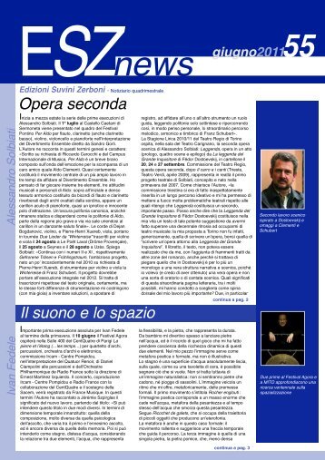 ESZ NEWS N. 55_giugno 2011.pdf - Edizioni Suvini Zerboni