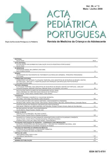 Acta Ped - Sociedade Portuguesa de Pediatria