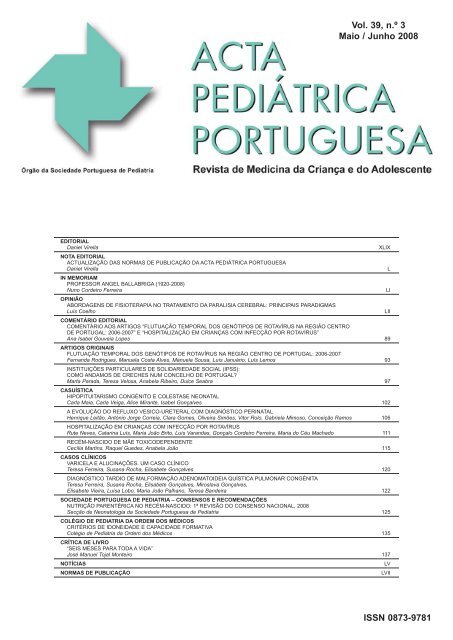 Acta Ped - Sociedade Portuguesa de Pediatria
