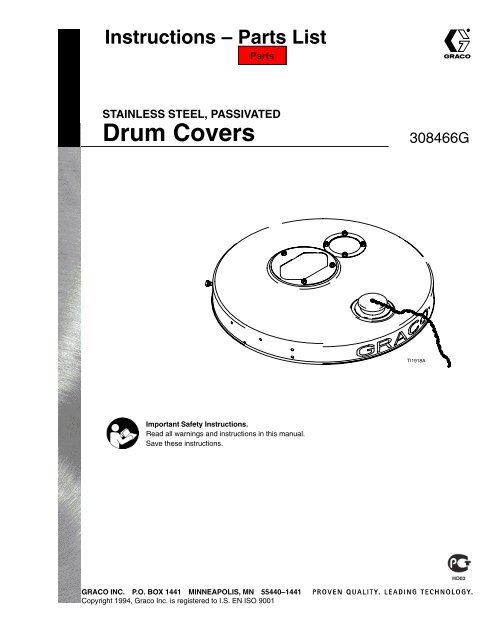 308466G Drum Covers - Graco - Graco Inc.