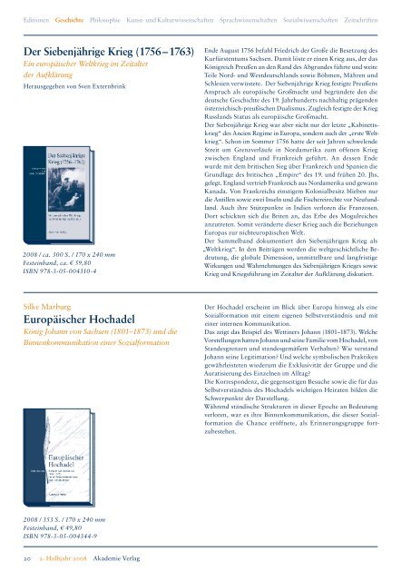 2. Halbjahr 2008 - Oldenbourg Verlag