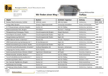 Tiefbau Wir finden einen Weg ! - Baugeschäft Josef Baumann AG