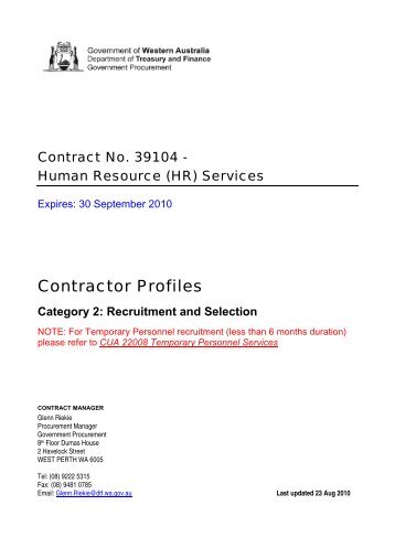 Contractor Profiles