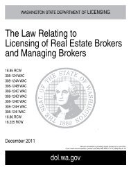 The Law Relating to Licensing of Real Estate - Washington ...