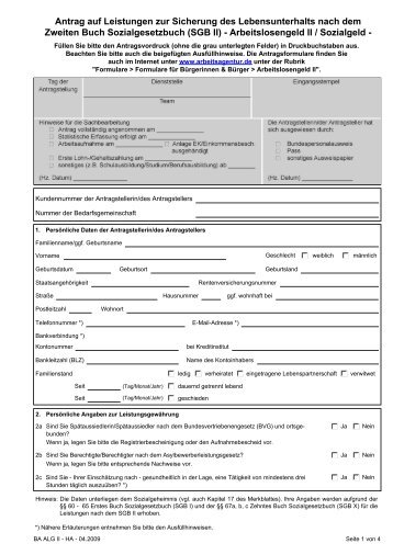 Alg II Hauptantrag