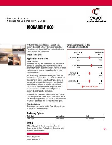 MONARCH® 800 - Cabot Corporation