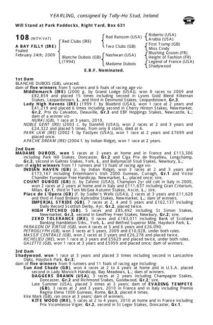 Tattersalls October Yearling Sale Book 1