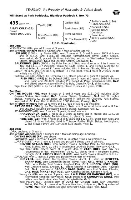 Tattersalls October Yearling Sale Book 1