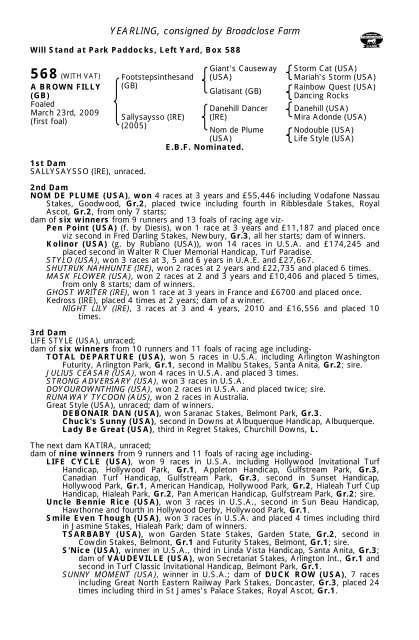 Tattersalls October Yearling Sale Book 1