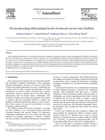 On incorporating differentiated levels of network service into GridSim