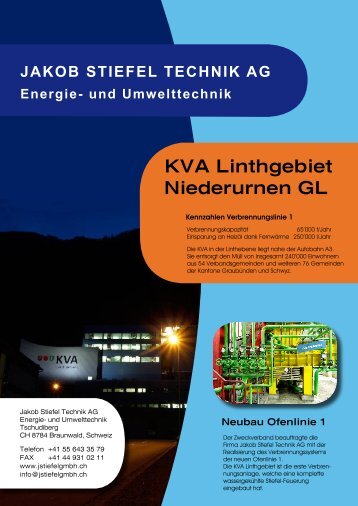 KVA Linthgebiet Niederurnen GL - Jakob Stiefel Gmbh Energie- und ...