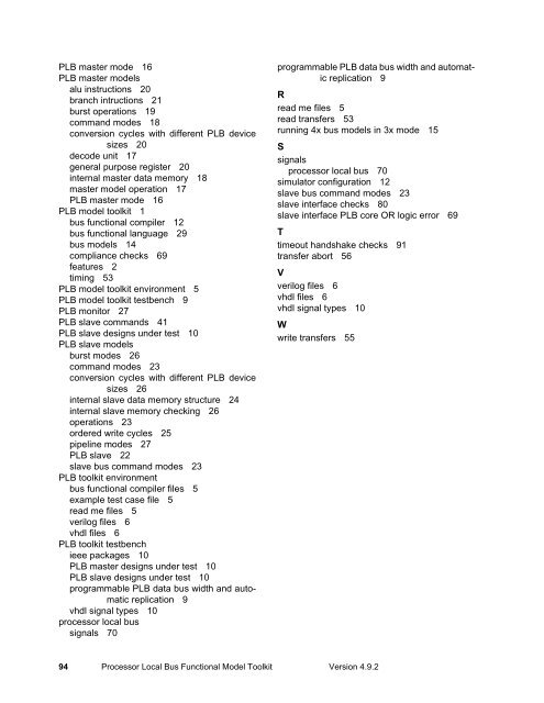 Processor Local Bus Functional Model Toolkit User's Manual