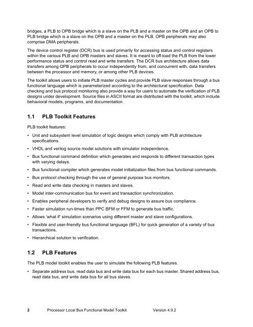 Processor Local Bus Functional Model Toolkit User's Manual