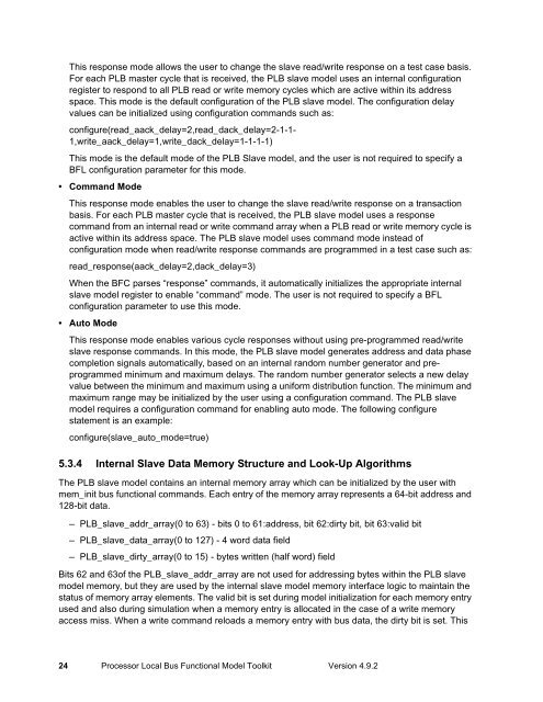 Processor Local Bus Functional Model Toolkit User's Manual