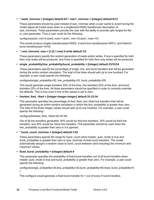 Processor Local Bus Functional Model Toolkit User's Manual