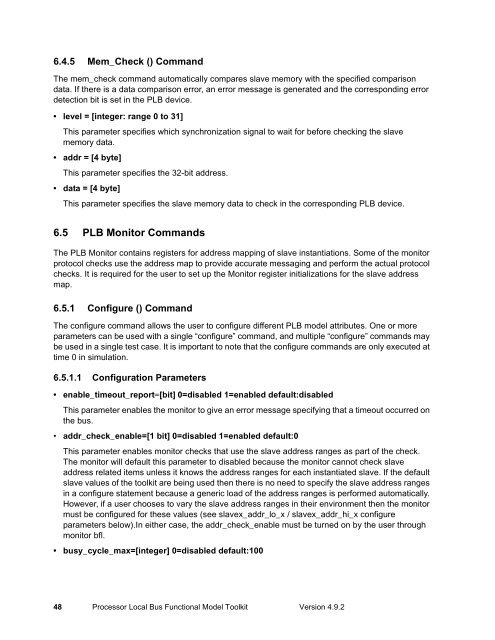 Processor Local Bus Functional Model Toolkit User's Manual