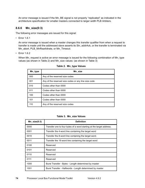 Processor Local Bus Functional Model Toolkit User's Manual