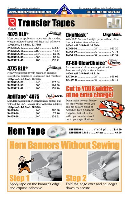 Download Mini Catalog - Aksarben Sign & Graphic Supply