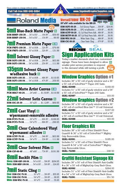 Download Mini Catalog - Aksarben Sign & Graphic Supply