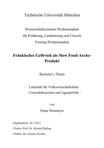 Fränkisches Gelbvieh als Slow Food-Arche