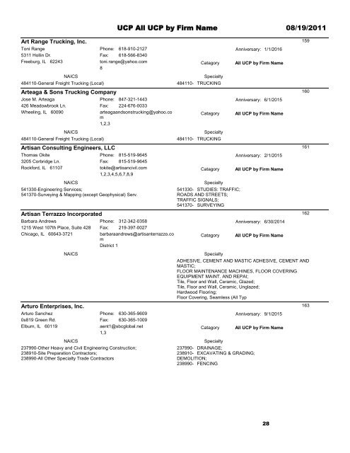 UCP All UCP By Firm Name - Illinois Department of Transportation