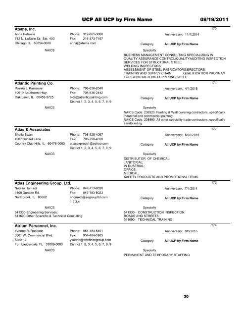 UCP All UCP By Firm Name - Illinois Department of Transportation