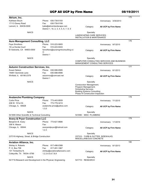 UCP All UCP By Firm Name - Illinois Department of Transportation